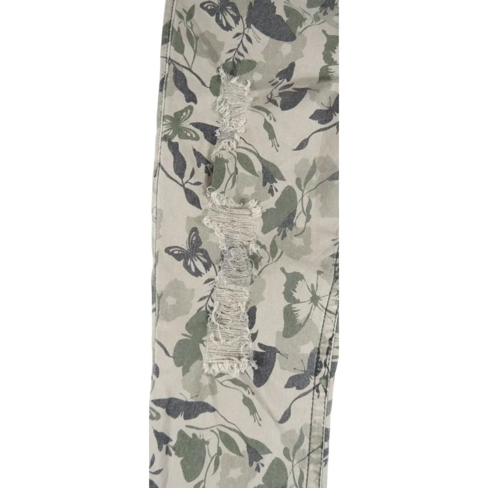 True Religion Jeans Men Size 32 Camo Distressed Leaf Butterfly Super Skinny Slim